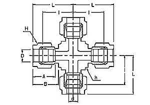 FUC series clamping four-way connector