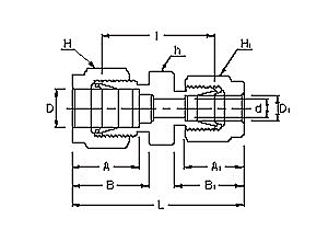 FRU series clip - sleeve cross - straight connector